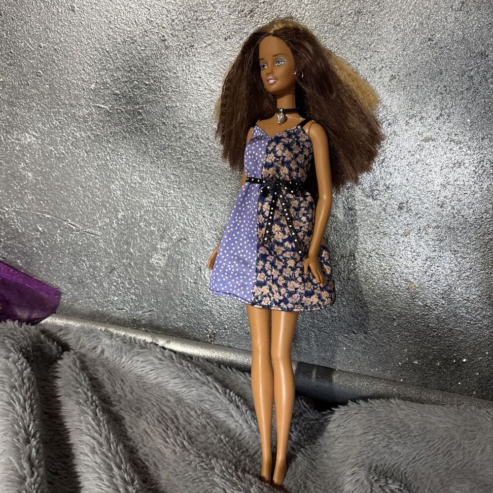 Vintage Barbie Cali Girl Teresa 90s Doll Redressed Necklace Crimped Hair